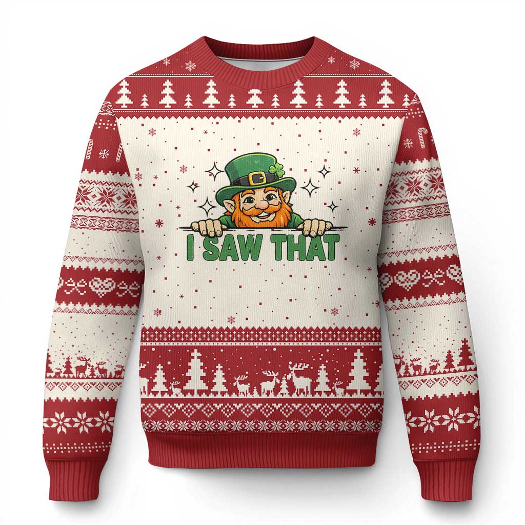 I Saw That Ugly Christmas Sweater Funny Leprechaun St Patricks Day Meme