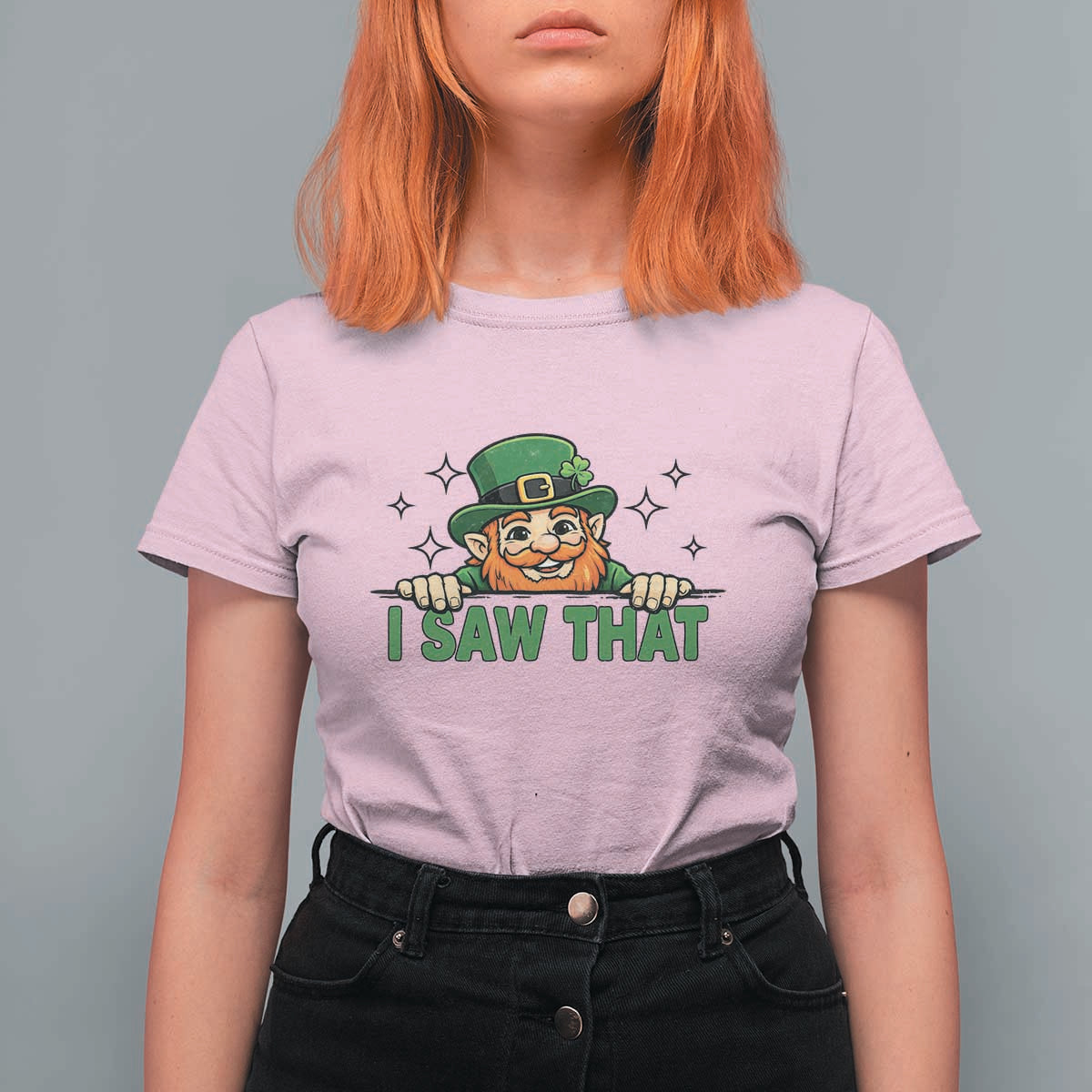 I Saw That T Shirt For Women Funny Leprechaun St Patricks Day Meme