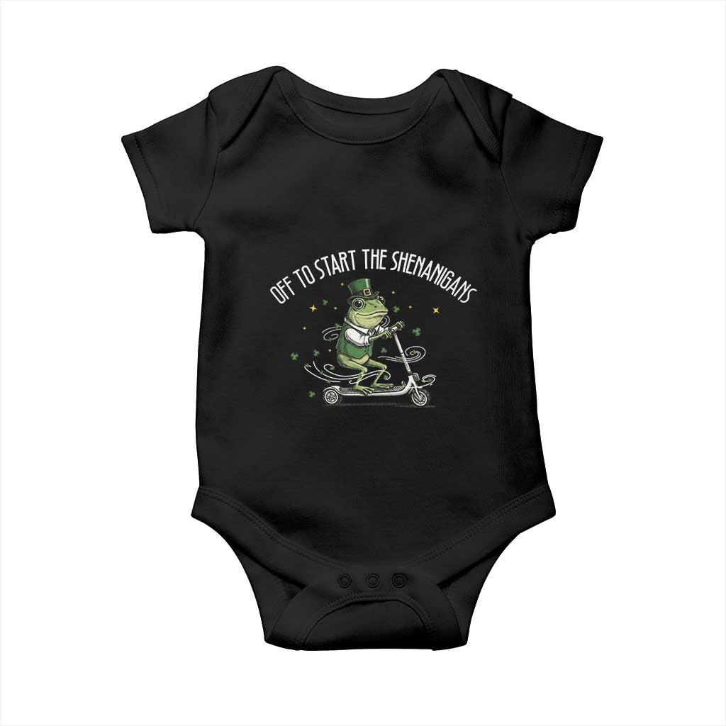 Funny Frog St Patricks Day Meme Baby Onesie Off To Start The Shenanigans