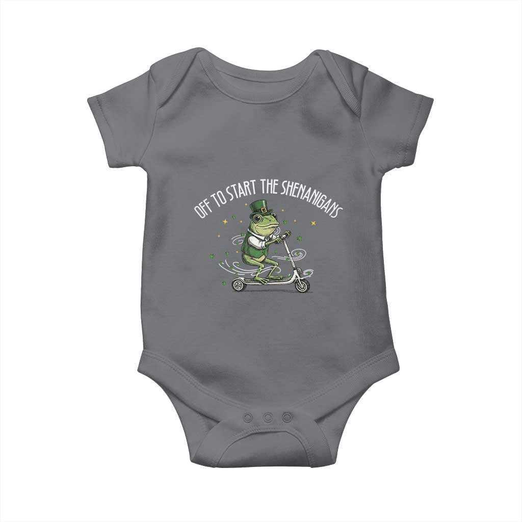 Funny Frog St Patricks Day Meme Baby Onesie Off To Start The Shenanigans