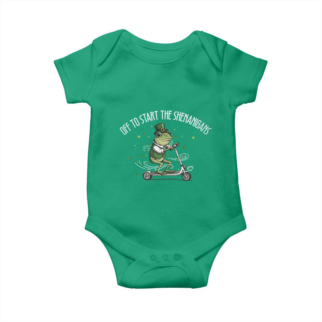 Funny Frog St Patricks Day Meme Baby Onesie Off To Start The Shenanigans