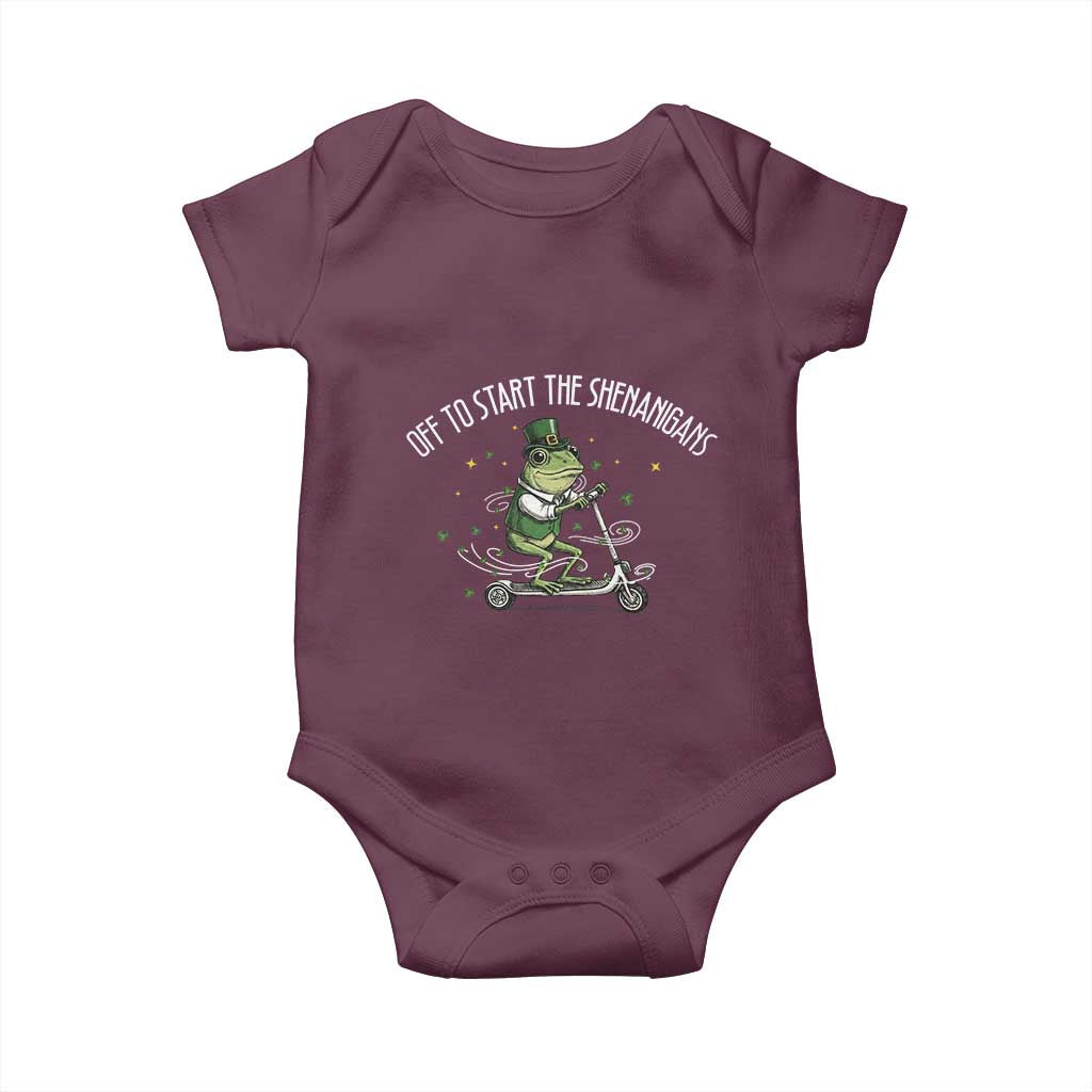 Funny Frog St Patricks Day Meme Baby Onesie Off To Start The Shenanigans