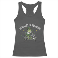 Funny Frog St Patricks Day Meme Racerback Tank Top Off To Start The Shenanigans