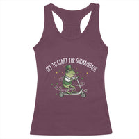 Funny Frog St Patricks Day Meme Racerback Tank Top Off To Start The Shenanigans