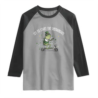 Funny Frog St Patricks Day Meme Raglan Shirt Off To Start The Shenanigans