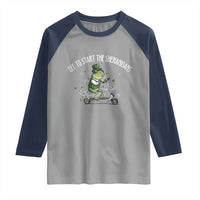Funny Frog St Patricks Day Meme Raglan Shirt Off To Start The Shenanigans