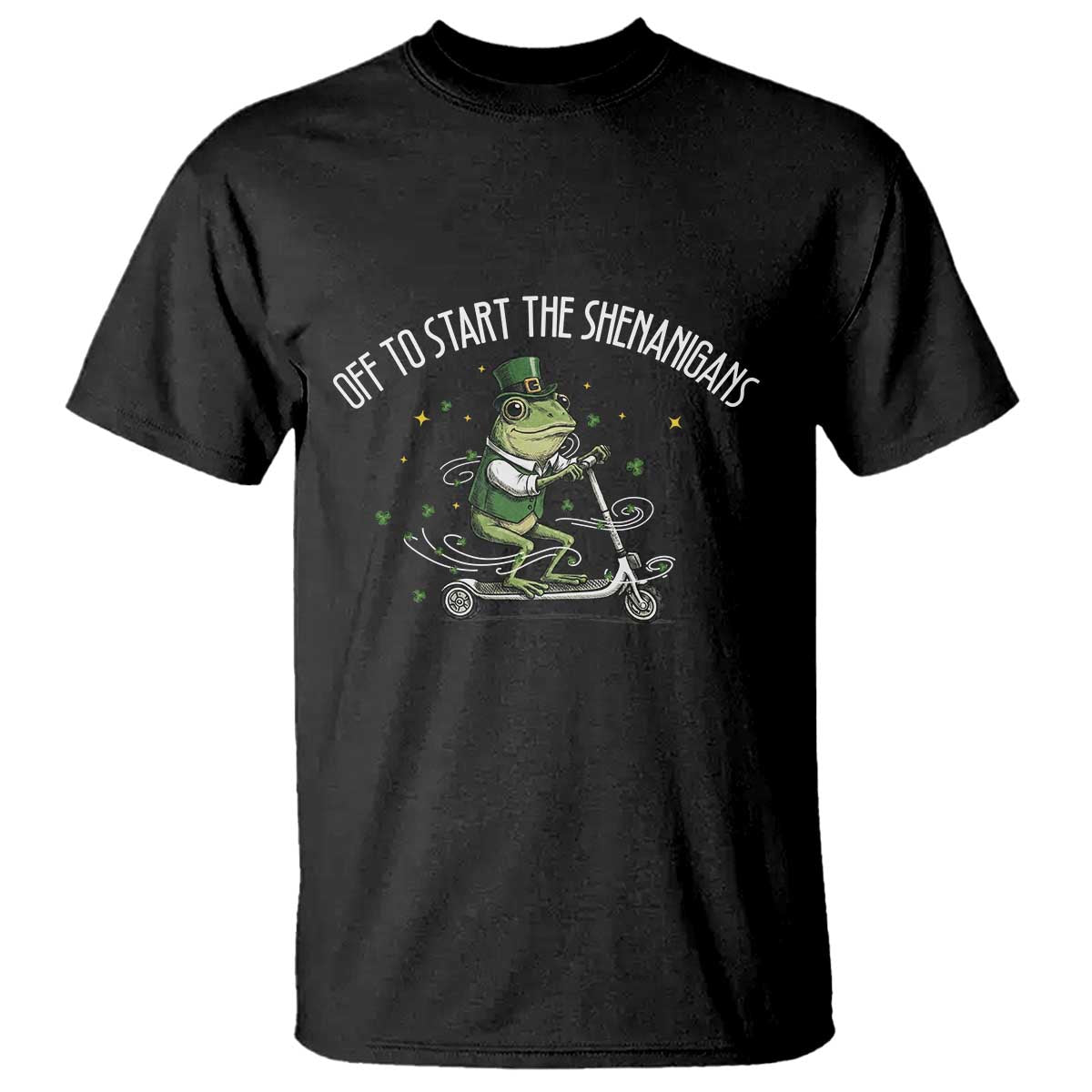 Funny Frog St Patricks Day Meme T Shirt Off To Start The Shenanigans
