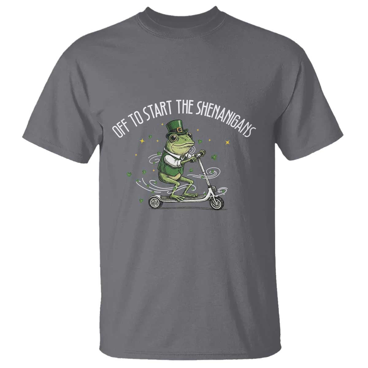 Funny Frog St Patricks Day Meme T Shirt Off To Start The Shenanigans
