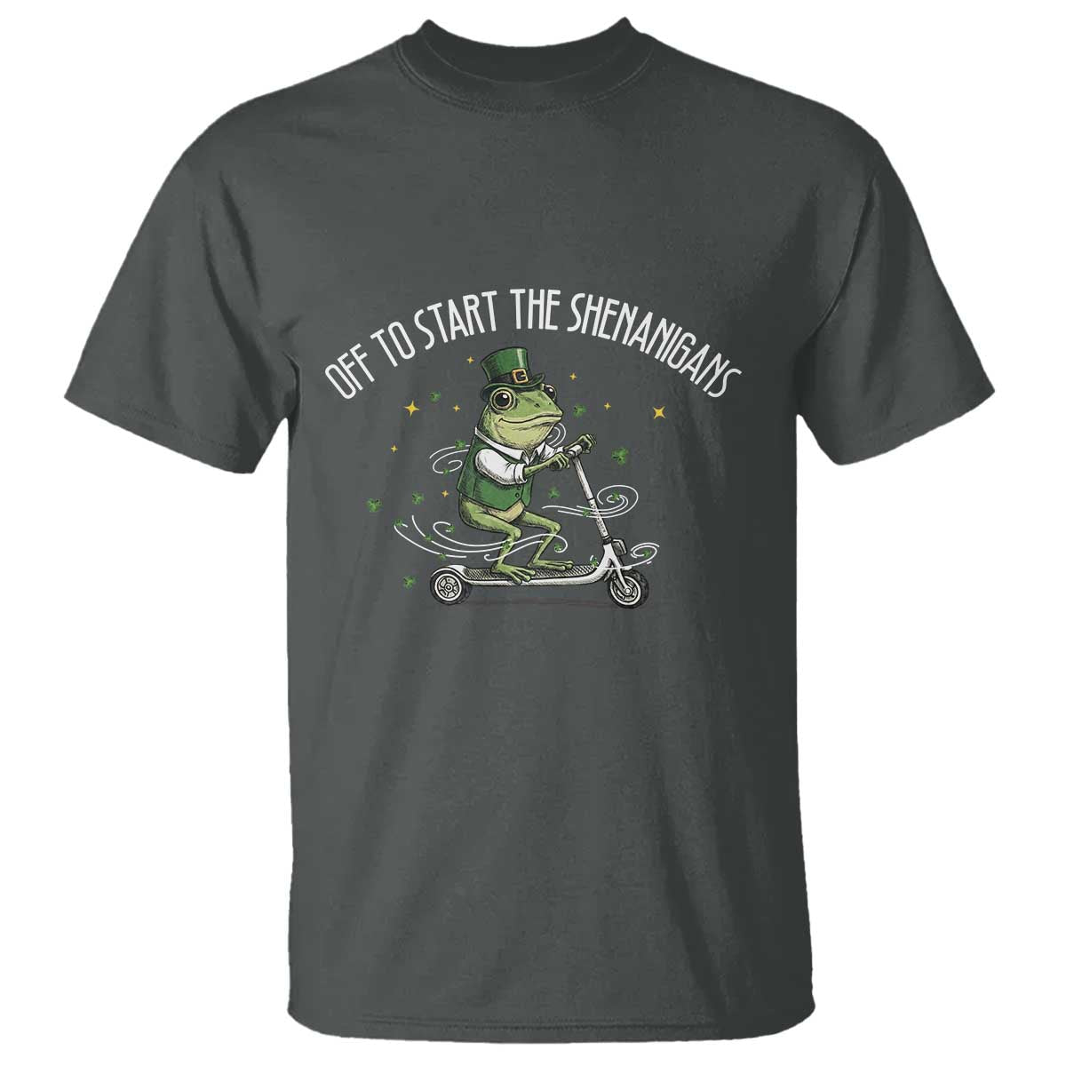 Funny Frog St Patricks Day Meme T Shirt Off To Start The Shenanigans