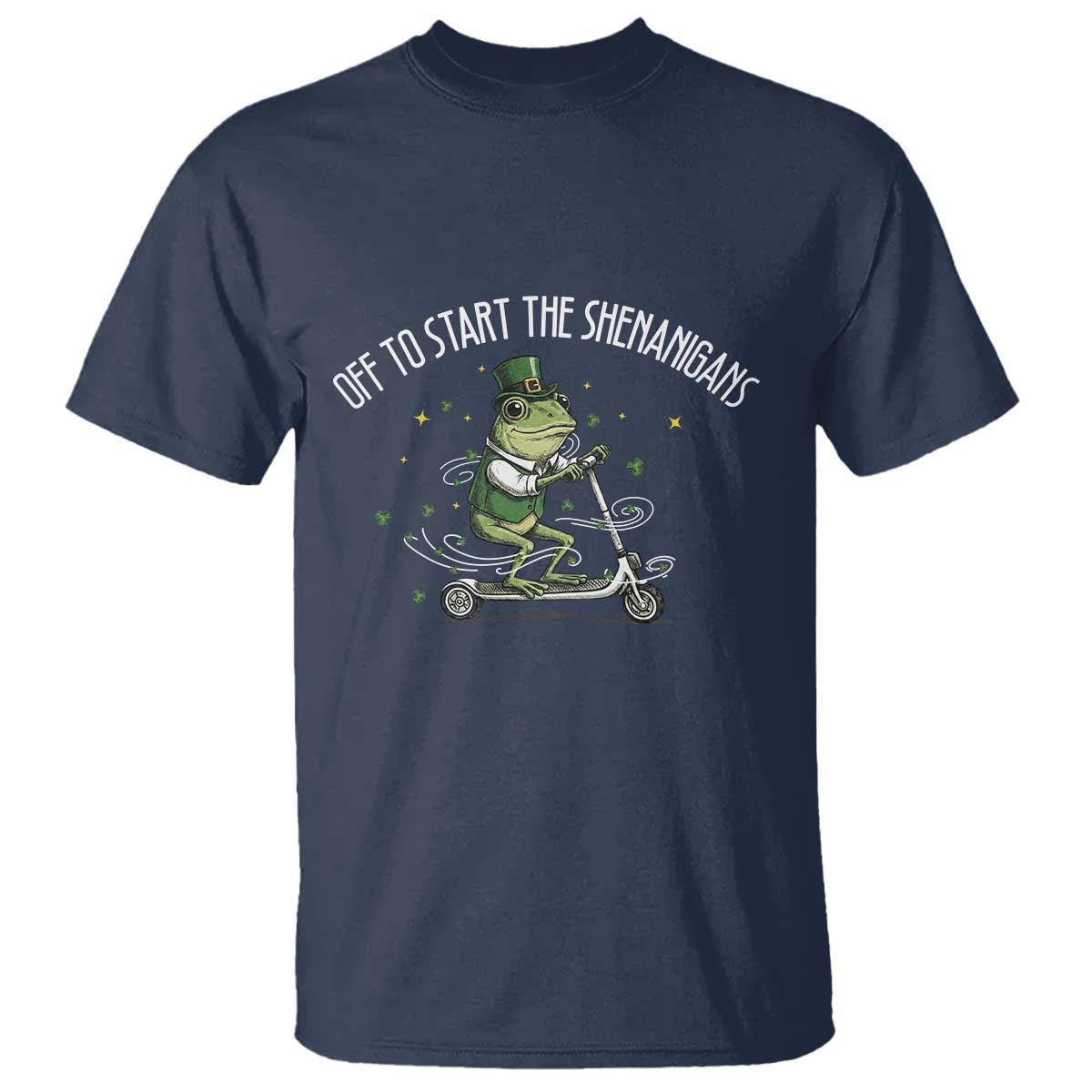 Funny Frog St Patricks Day Meme T Shirt Off To Start The Shenanigans