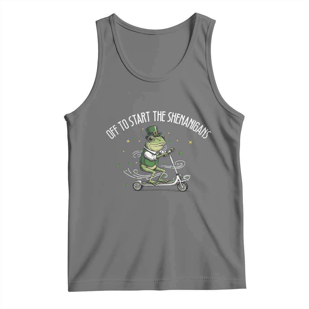 Funny Frog St Patricks Day Meme Tank Top Off To Start The Shenanigans