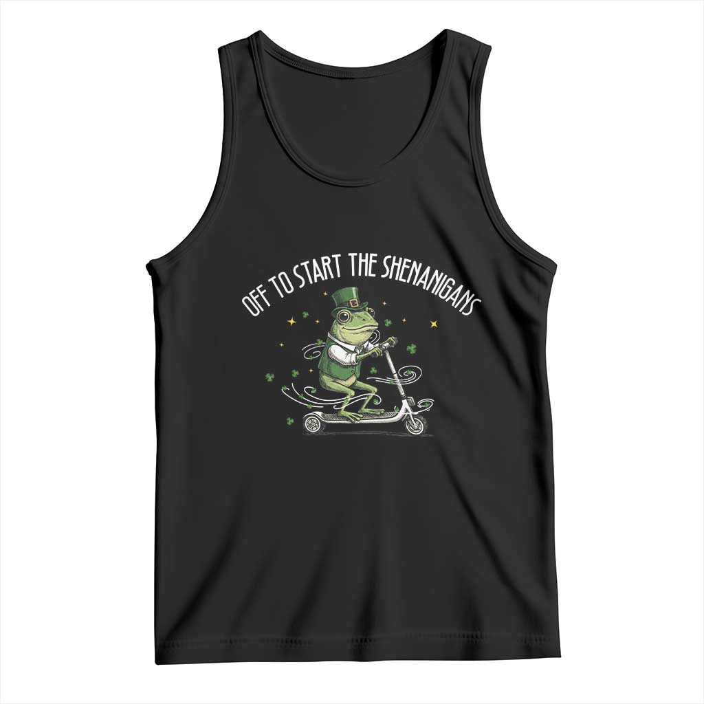 Funny Frog St Patricks Day Meme Tank Top Off To Start The Shenanigans