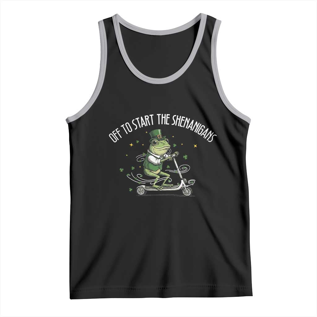 Funny Frog St Patricks Day Meme Tank Top Off To Start The Shenanigans