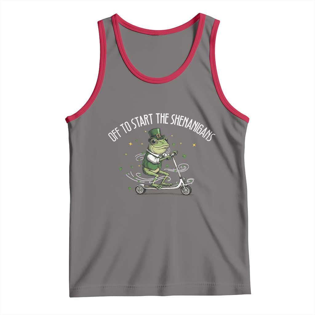 Funny Frog St Patricks Day Meme Tank Top Off To Start The Shenanigans