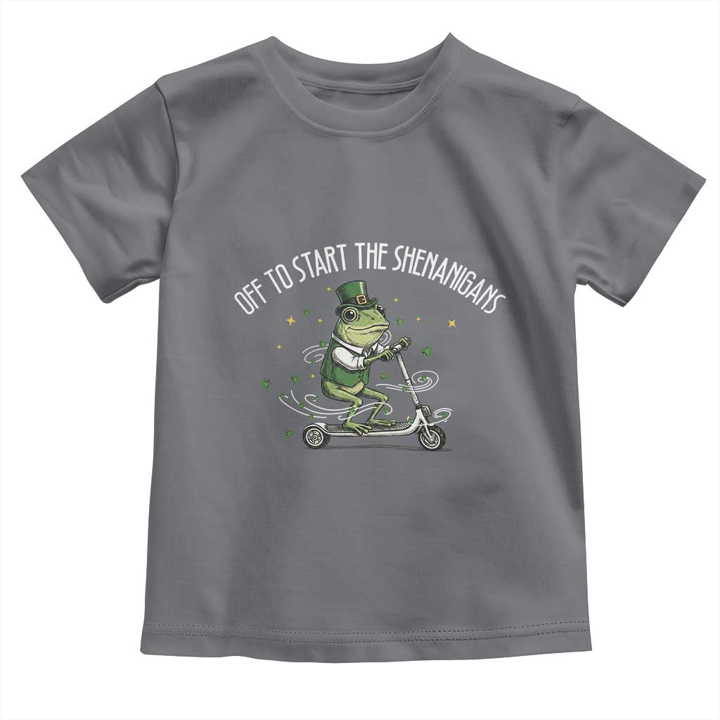 Funny Frog St Patricks Day Meme Toddler T Shirt Off To Start The Shenanigans