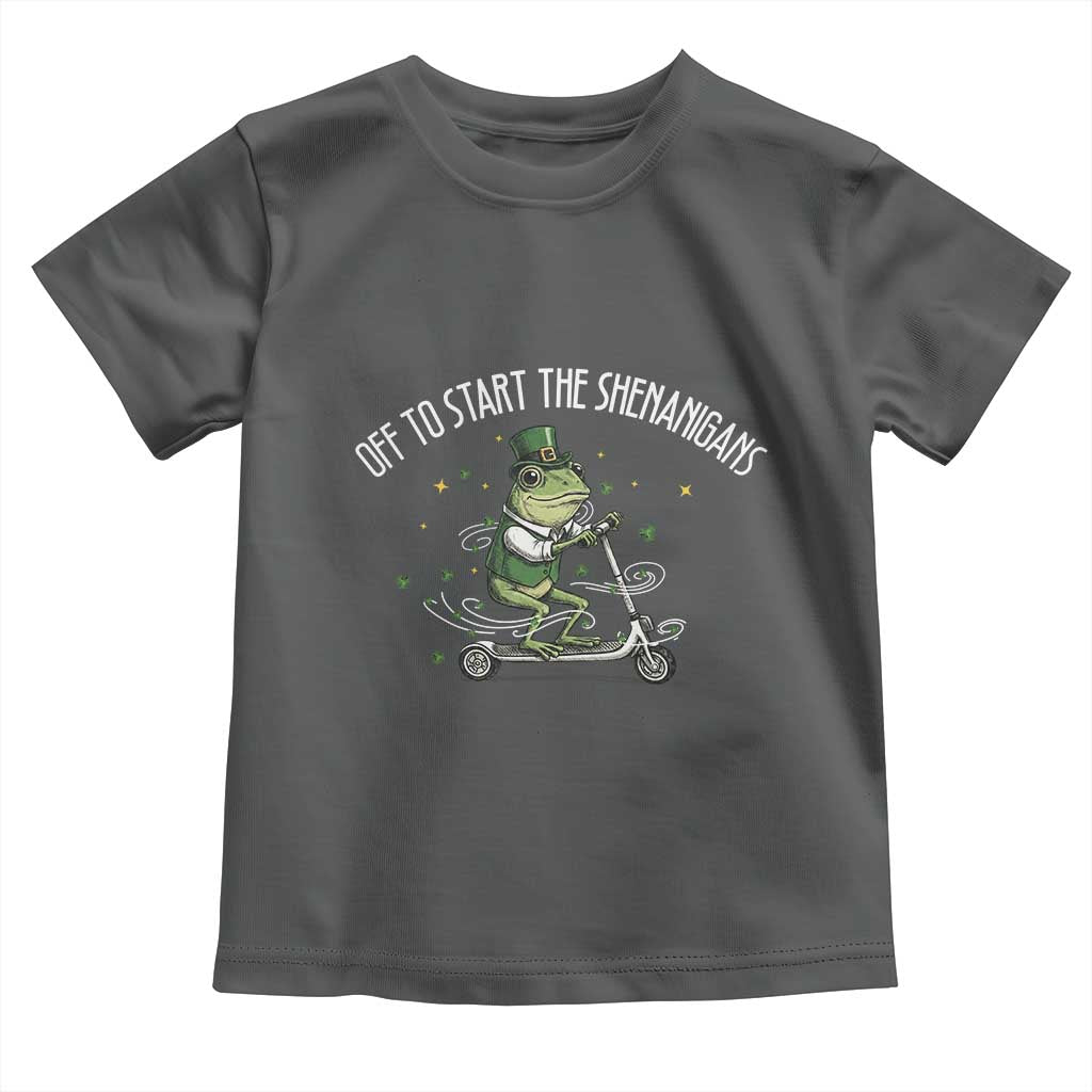 Funny Frog St Patricks Day Meme Toddler T Shirt Off To Start The Shenanigans