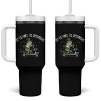 Funny Frog St Patricks Day Meme Tumbler With Handle Off To Start The Shenanigans