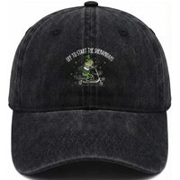 Funny Frog St Patricks Day Meme Washed Cotton Baseball Cap Off To Start The Shenanigans