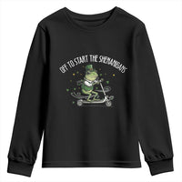 Funny Frog St Patricks Day Meme Youth Sweatshirt Off To Start The Shenanigans