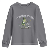 Funny Frog St Patricks Day Meme Youth Sweatshirt Off To Start The Shenanigans