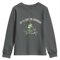 Funny Frog St Patricks Day Meme Youth Sweatshirt Off To Start The Shenanigans