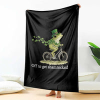 Funny Frog St Patricks Day Meme Throw Blanket Off To Get Shamrocked