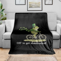 Funny Frog St Patricks Day Meme Throw Blanket Off To Get Shamrocked