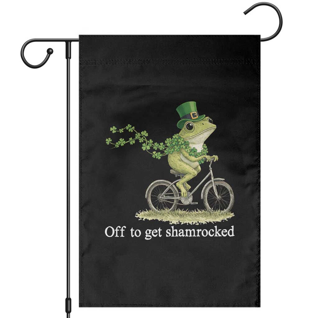 Funny Frog St Patricks Day Meme Garden Flag Off To Get Shamrocked