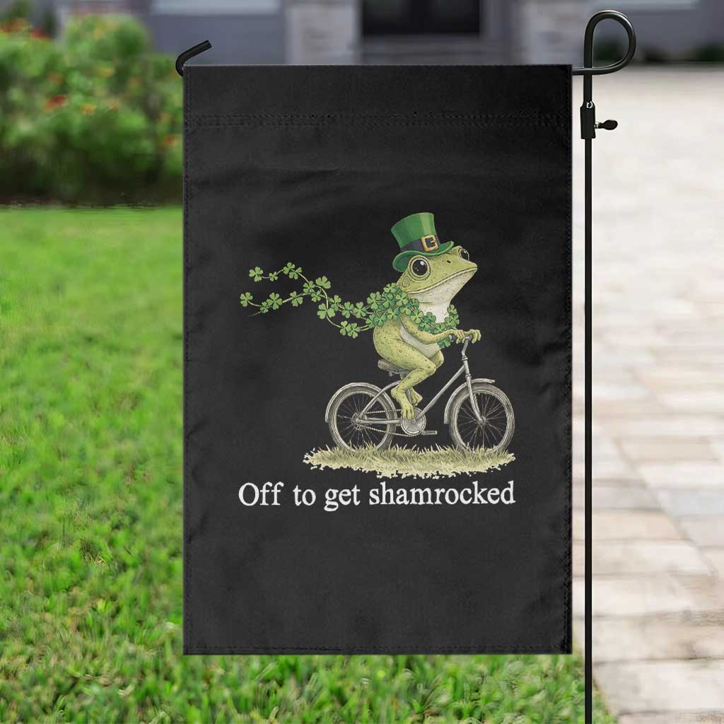 Funny Frog St Patricks Day Meme Garden Flag Off To Get Shamrocked