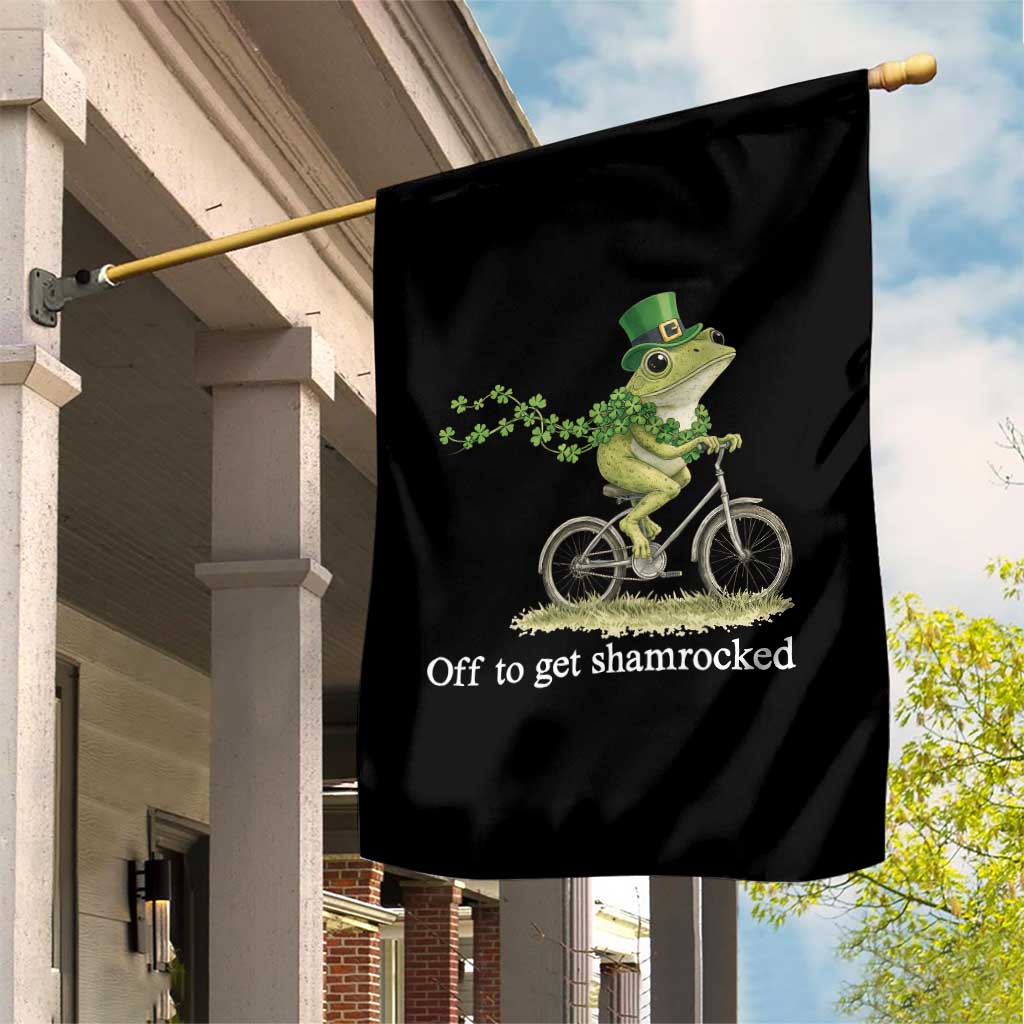 Funny Frog St Patricks Day Meme Garden Flag Off To Get Shamrocked