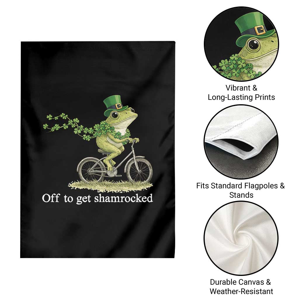 Funny Frog St Patricks Day Meme Garden Flag Off To Get Shamrocked