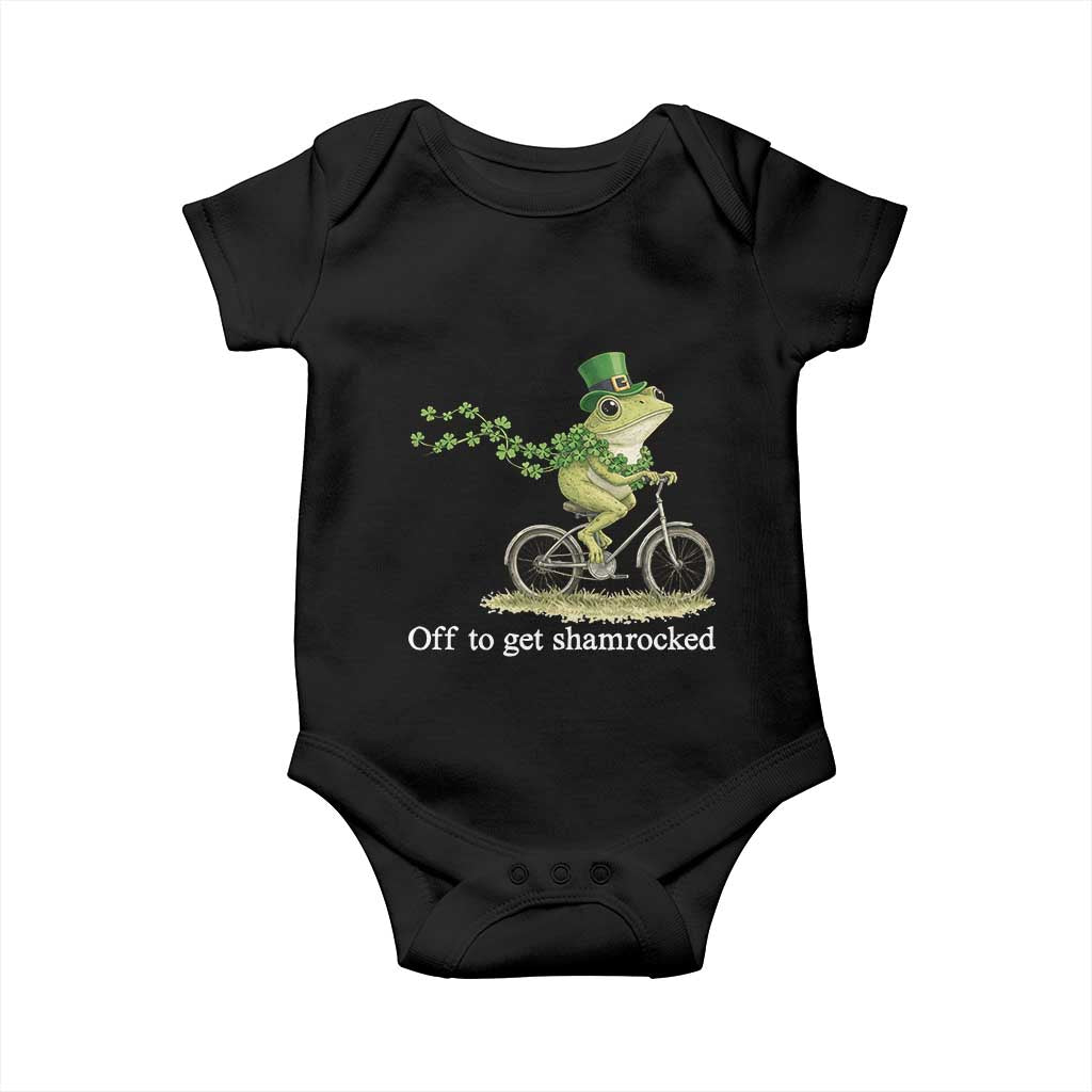 Funny Frog St Patricks Day Meme Baby Onesie Off To Get Shamrocked