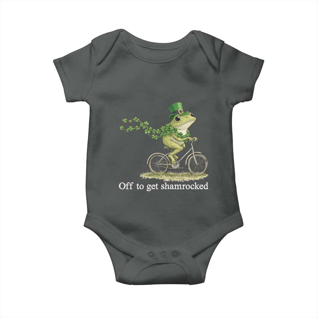 Funny Frog St Patricks Day Meme Baby Onesie Off To Get Shamrocked