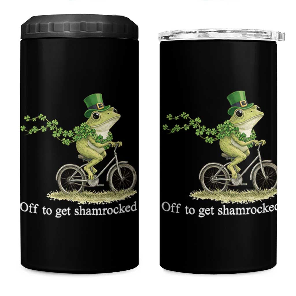 Funny Frog St Patricks Day Meme 4 in 1 Can Cooler Tumbler Off To Get Shamrocked