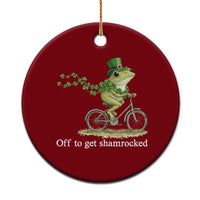 Funny Frog St Patricks Day Meme Ceramic Ornament Off To Get Shamrocked