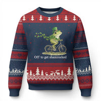 Funny Frog St Patricks Day Meme Ugly Christmas Sweater Off To Get Shamrocked