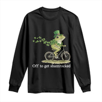 Funny Frog St Patricks Day Meme Long Sleeve Shirt Off To Get Shamrocked