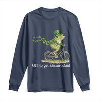 Funny Frog St Patricks Day Meme Long Sleeve Shirt Off To Get Shamrocked