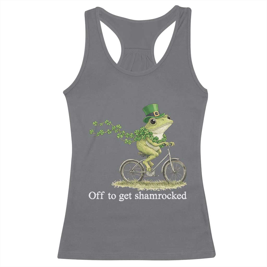 Funny Frog St Patricks Day Meme Racerback Tank Top Off To Get Shamrocked