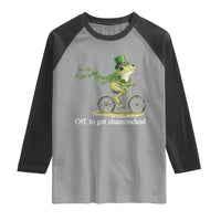 Funny Frog St Patricks Day Meme Raglan Shirt Off To Get Shamrocked