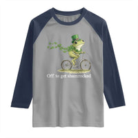 Funny Frog St Patricks Day Meme Raglan Shirt Off To Get Shamrocked