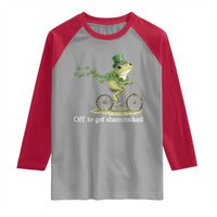 Funny Frog St Patricks Day Meme Raglan Shirt Off To Get Shamrocked