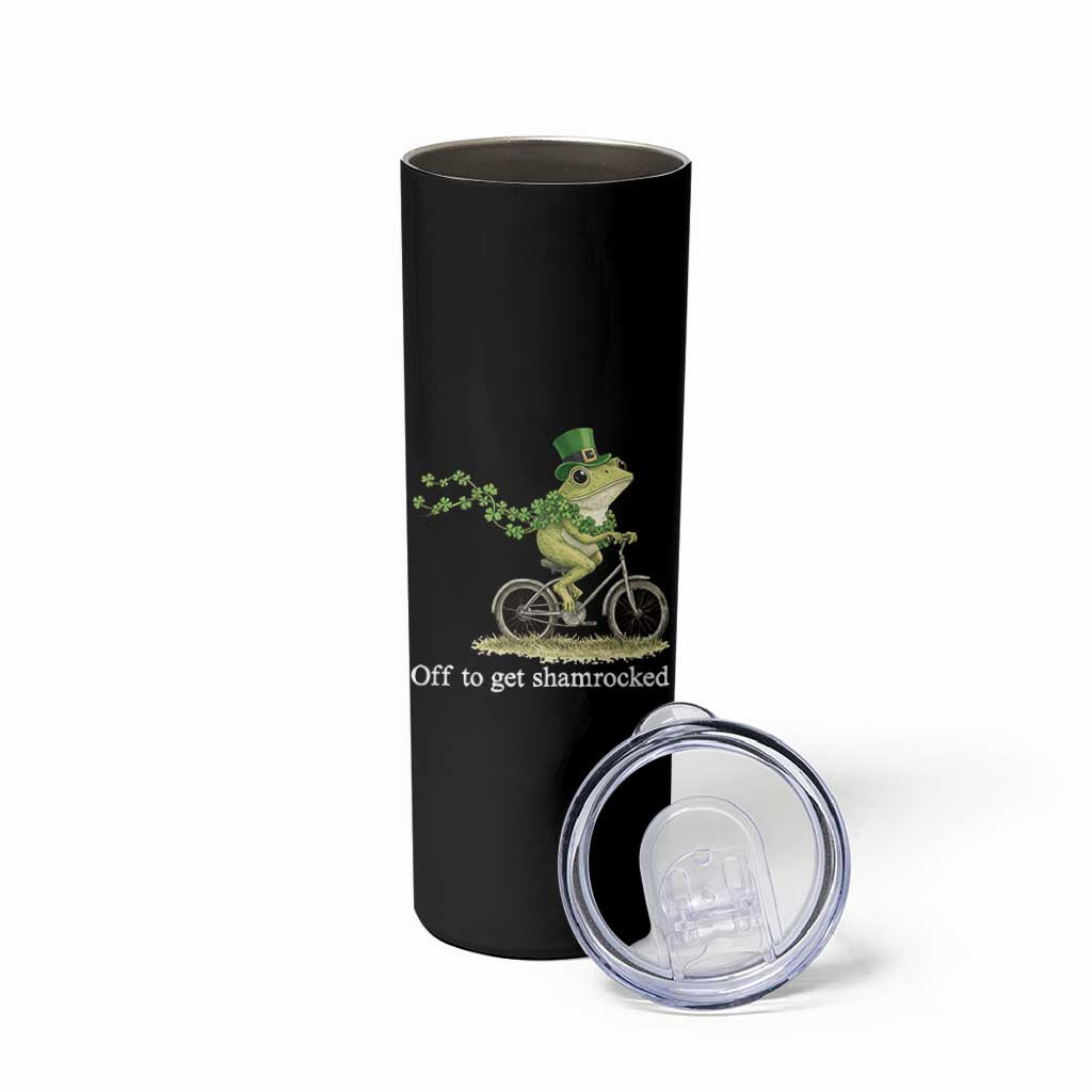 Funny Frog St Patricks Day Meme Skinny Tumbler Off To Get Shamrocked