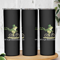 Funny Frog St Patricks Day Meme Skinny Tumbler Off To Get Shamrocked