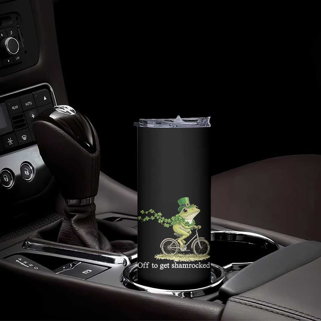 Funny Frog St Patricks Day Meme Skinny Tumbler Off To Get Shamrocked
