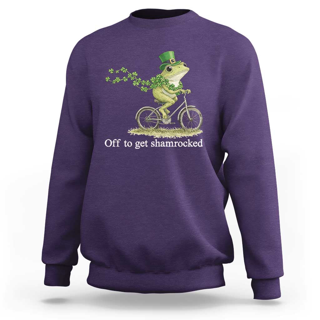 Funny Frog St Patricks Day Meme Sweatshirt Off To Get Shamrocked