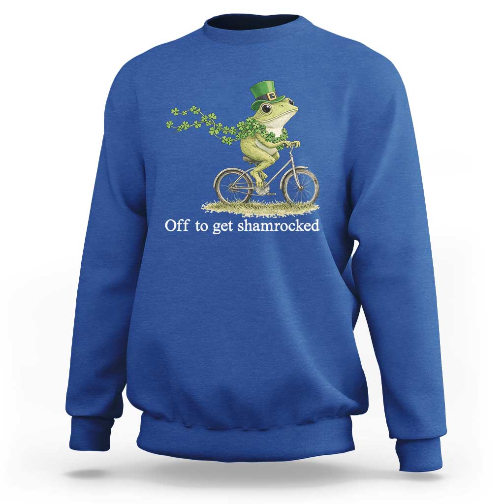 Funny Frog St Patricks Day Meme Sweatshirt Off To Get Shamrocked