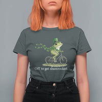 Funny Frog St Patricks Day Meme T Shirt For Women Off To Get Shamrocked