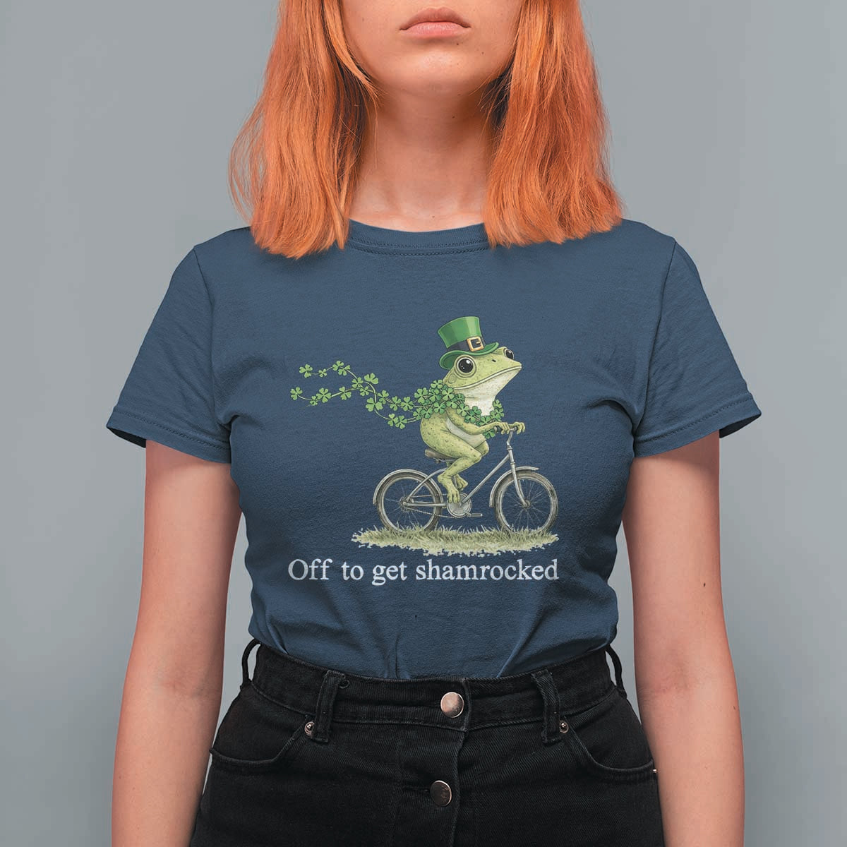 Funny Frog St Patricks Day Meme T Shirt For Women Off To Get Shamrocked