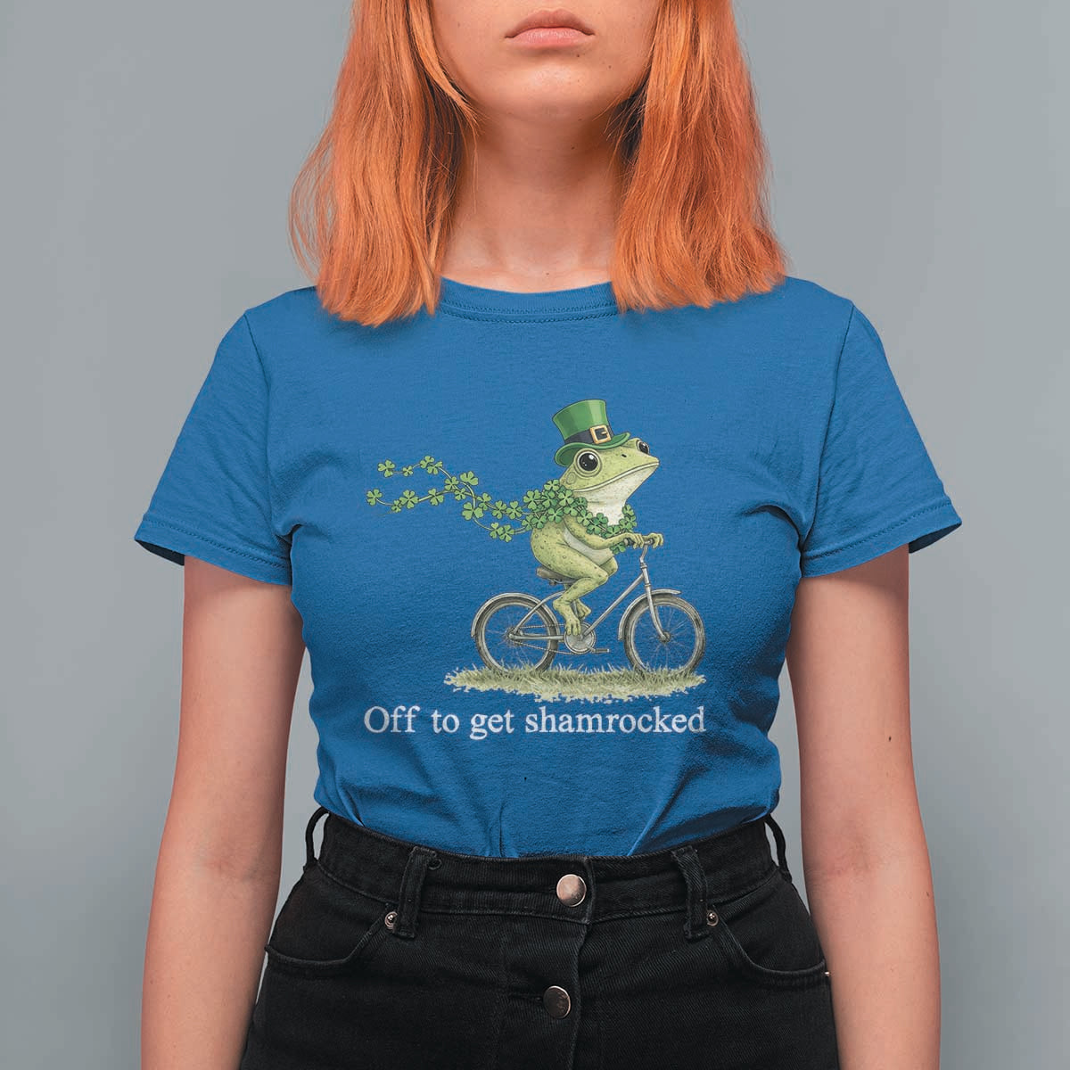 Funny Frog St Patricks Day Meme T Shirt For Women Off To Get Shamrocked